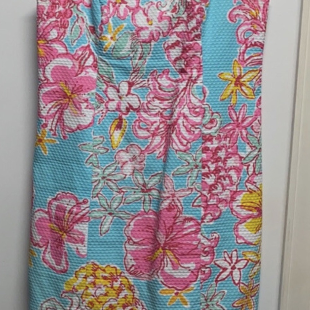 Lilly Pulitzer Turquoise, Pink & Yellow Floral Dress